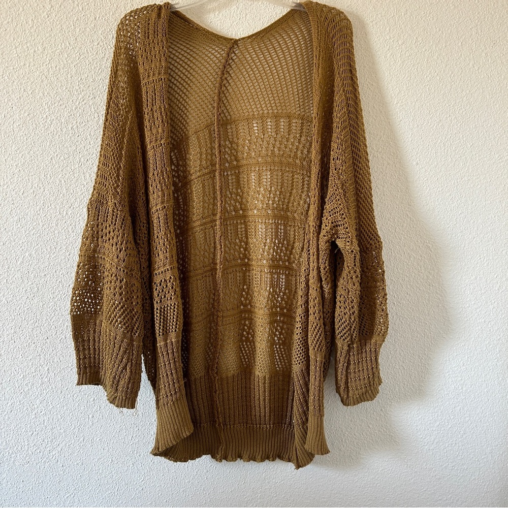 Crochet Knit Boho Cardigan Open Front Women’s One Size Festival Bohemian Western